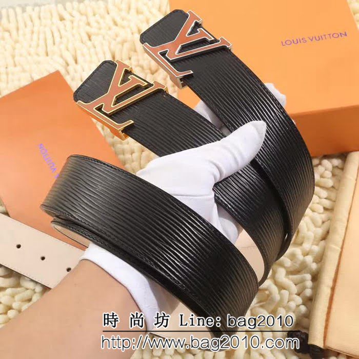 路易威登LV 字樣女士E i皮革 金銀色鋼搭扣 女士皮帶 LHG1236